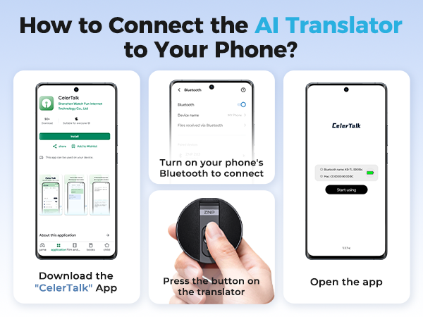 AI Translator Device, Smart Wearable Translator for 165 Languages Real-Time Two-Way Translatio