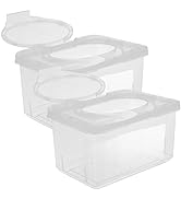 FOMIYES 2pcs Wet Wipes Box Baby Wipes Dispenser Portable Tissue Container Travel Refillable Wipe ...