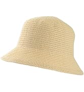MEINICY Women Mesh Woven Bucket Hat, Beach Hat, Sun Hat Fashion Foldable Packable Fishing Hat for...