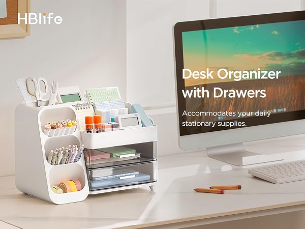 HBlife Desk Organizer with Pen Pencil Holder