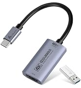 Guermok HDMI Capture Card 4K@60FPS, 1080P@240FPS USB 3.0 HDMI to USB A/C Video Capture Card for S...