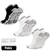 GRPSKCOS Mens Grip Socks 3 Pairs Non Slip Socks for Mens Pilates Yoga Hospital House Sock Size 6-14