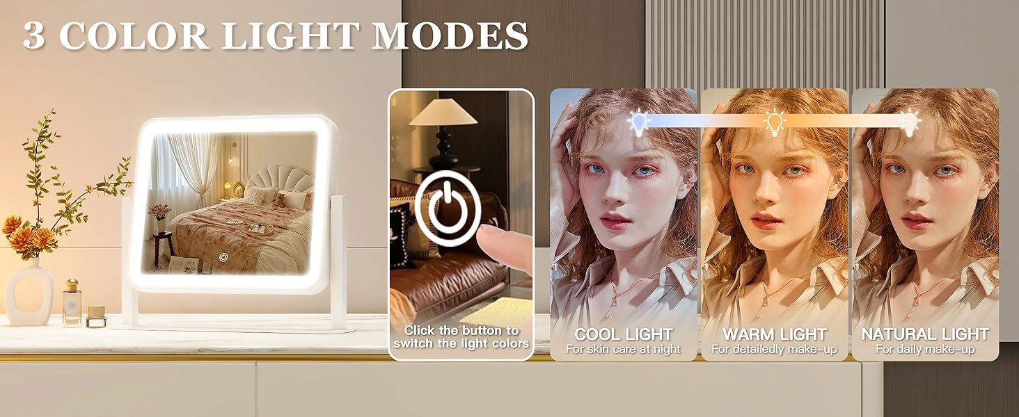 Lighted Vanity Mirror Tabletop lighted makeup mirror make up mirror light up mirror