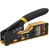 TRUTOPWAY RJ45 Crimp Tool, Ethernet Crimper for Cat5/Cat5e/Cat6/Cat6a Connectors - 8P6P Network C...
