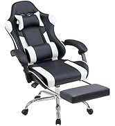 DUMOS Ergonomic Gaming Office Desk Chair with Footrest, Height Adjustable 360° Swivel Computer Ch...