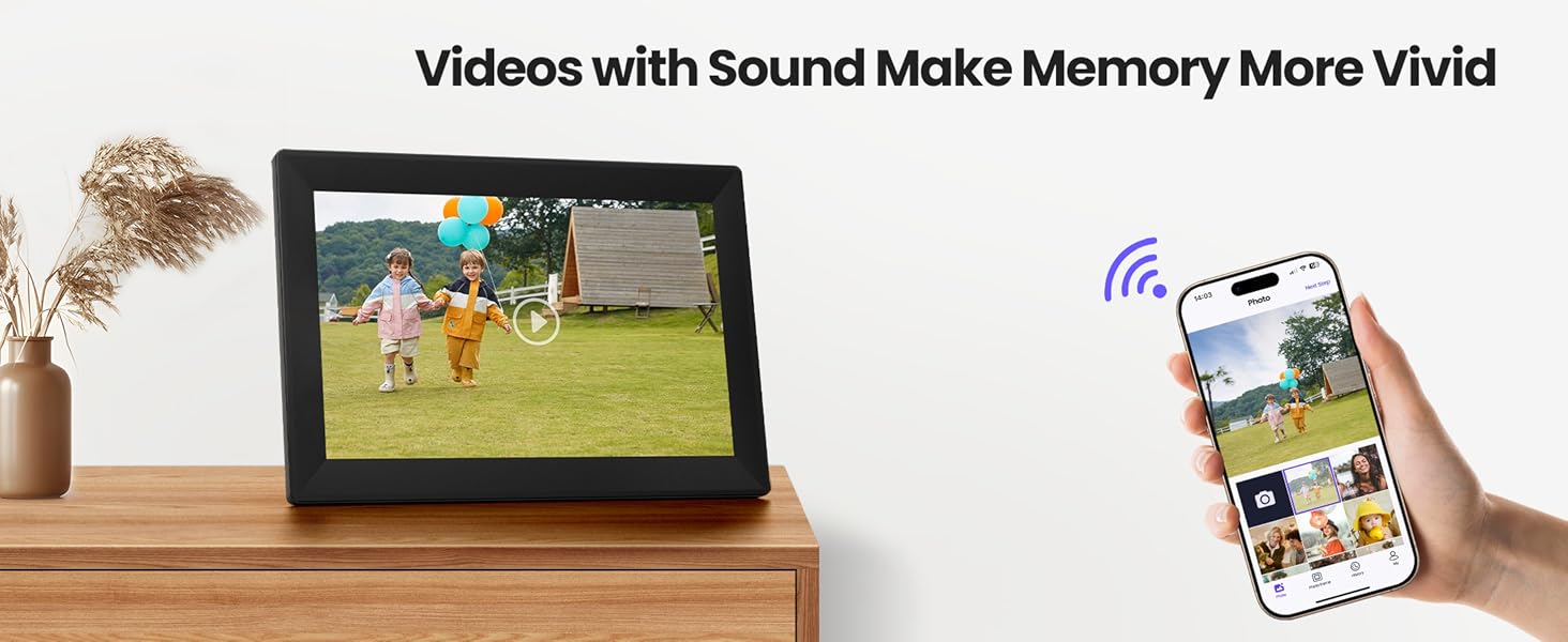 Uhale 10.1inch Digital Picture Frame WiFi Smart Touch Screen Digital Photo Frame