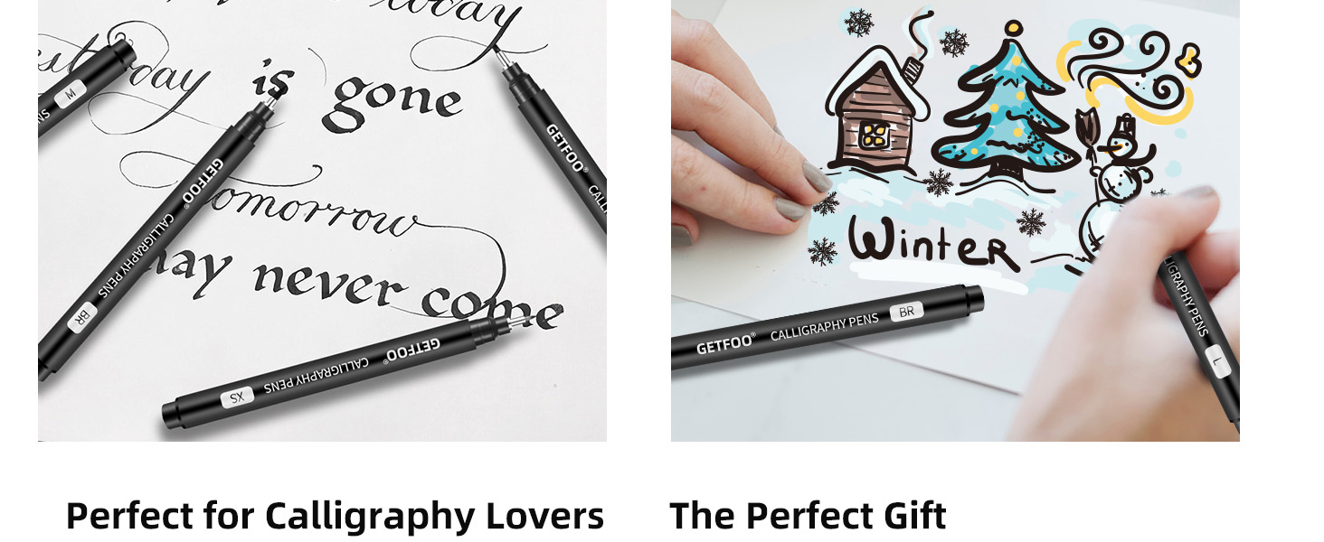 Calligraphy Pens for Writing, Brush Pen Calligraphy Set Calligraphy Brush Pens, Hand Lettering Pen 