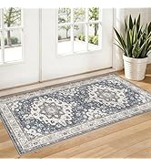 Washable 2x4 Entryway Runner Rug: Vintage Non-Slip Water Resistant Kitchen Rugs Oriental Distress...