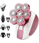 HAHAKEE 5-in-1 Electric Shaver for Women, Waterproof Wet/Dry 7-Blade Body Shaver with Facial Hair...