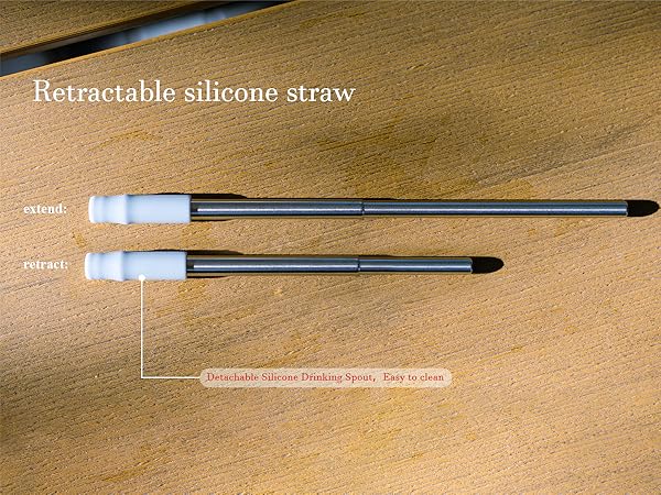 Retractable silicone straw