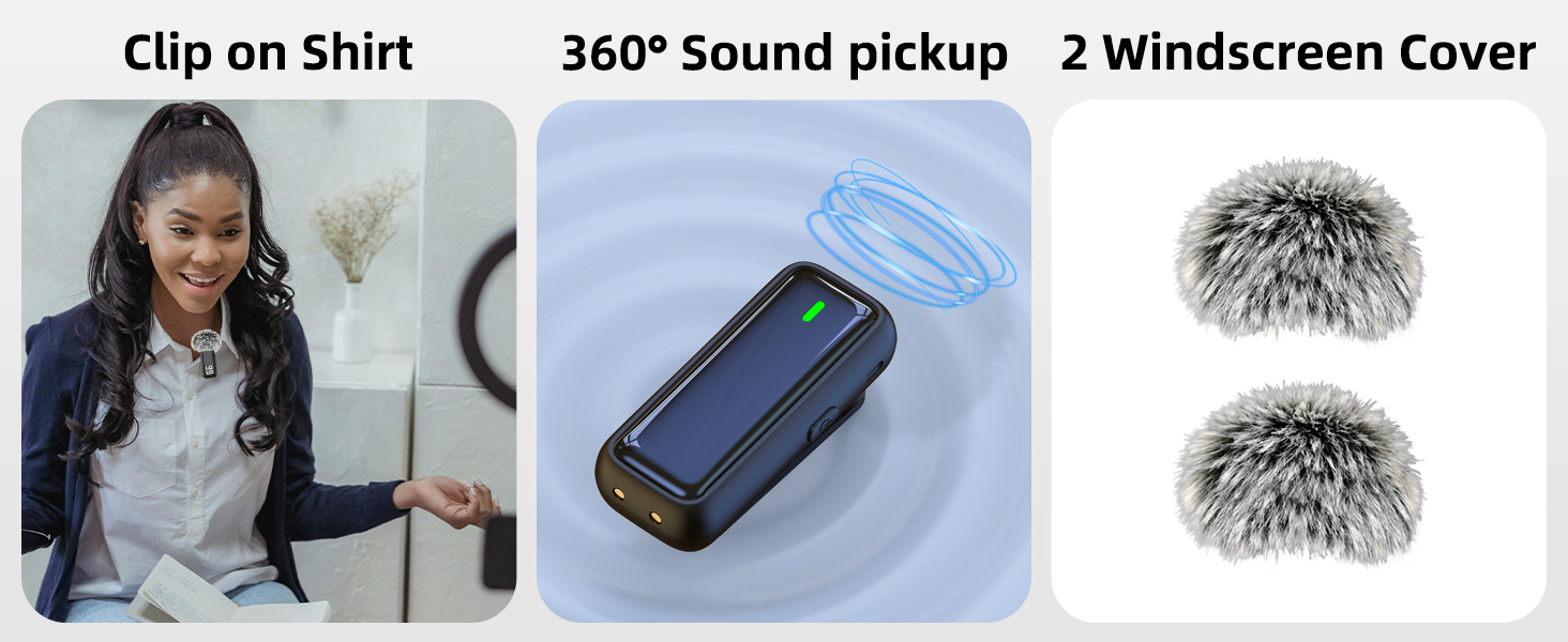 Clip on mic omnidirectional wireless microphone