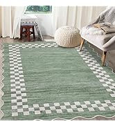 GarveeHome 8x10 Area Rug for Living Room Scalloped Washable Large Bedroom Rug Non Slip Stain Resi...