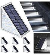 AUDLES LED Solar Step Lights Stair Light Solar Deck Lights IP67 Solar Decoration Lights for Yard,...