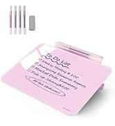 Small Desktop Glass Dry-Erase Whiteboard - 8 X 6 Inches Tabletop Easel Whiteboard with Stand, Des...