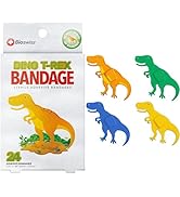 BioSwiss Bandages, Dinosaur Shaped Self Adhesive Bandage, Latex Free Sterile Wound Care, 24 Count