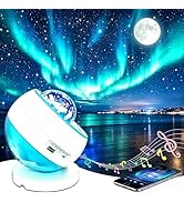 Northern Lights Aurora Star Projector, 6 in 1 HD Galaxy Projector Light with Bluetooth 5.4 HiFi S...