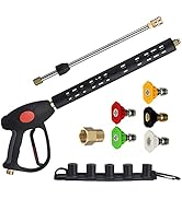 M MINGLE Replacement Pressure Washer Gun with Extension Wand, M22 15mm or M22 14mm Fitting, 5 Noz...