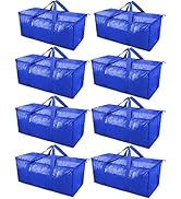 TICONN 8 Pack Extra Large Moving Bags with Zippers &amp; Carrying Handles, Heavy-Duty Storage Tote Mo...
