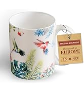 Maison d' Hermine Coffee Mug with Handles Fine Bone China Mugs Pack of One Tea Cups for Hot Bever...