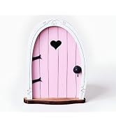 Pink Streak Mini Fairy Garden Door for Tree, 3D Miniature Fairy Door for Fairytale Tiny House Doo...