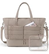 BAGSMART Puffer Travel Duffel Bag, 38L Gym Bag for Women with Shoe Compartment, Large Weekender B...