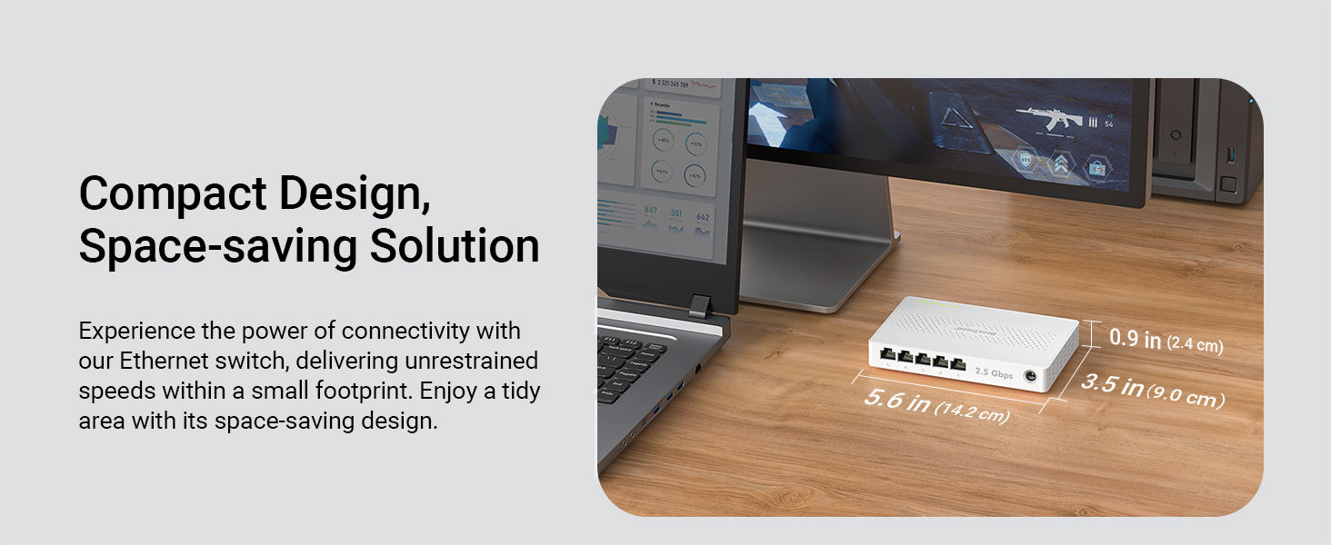 Showcasing the Size of the Ethernet Switch Featuring a Small and Compact Design