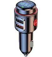 Bluetooth Car Adapter, PD30W AUX Wireless Bluetooth FM Transmitter USB C &amp; QC3.0 Dual Fast Chargi...