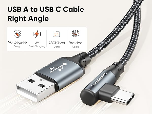 right angle usb a to usb c cable