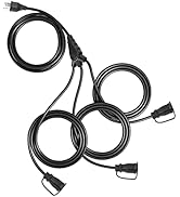 GREATIDE Outdoor Extension Cord with Multiple Outlets, 25 ft Black 1 to 3 Splitter Extension Cord...
