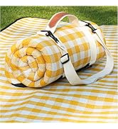 RYCHIC Rug Waterproof Outdoor Extra Large Sand Free Picnic Blanket Roadtrip Accessories Checked Y...