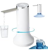 Syaws Water Dispenser for 5 Gallon Bottle,Countertop Water Pump with LED Display,Foldable Spout,4...