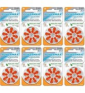 Powermax Size 13 Hearing Aid Batteries, Orange Tab, 64 Count