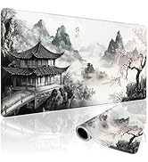 Mcapirivo Japanese Black and White Cherry Blossoms Large Gaming Mouse Pad 31.5