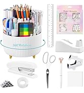 Office Supplies,Desk Accessories,with Stapler,Tape Dispenser,Staple Remover,Scissor,Ballpoint Pen...