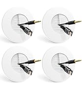 LEENUE 4 Pack in Wall Cable Management Kit for Wall Mounted TV, Slim Round Cable Pass Through Pla...