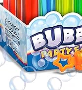 32 Pcs 8 Colors Neon Bubbles Party Favors For Kids, Mini Star Bubble Wand Bulk In Gift Box as Goo...