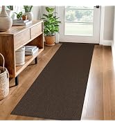 EARTHALL Woven Runner Rug 2x6 Ft Washable Runners for Hallways Cotton Rubber Backed Kitchen Runne...