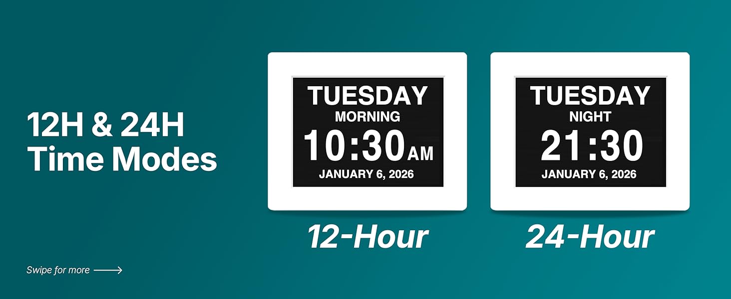 Digital clock wall calendar alarm clocks seniors dementia products elderly large display