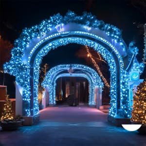 teal string lights