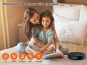 Portable cd player plays more audios
