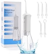 TOVENDOR Water Dental Flosser, Rechargeable Dental Oral Irrigator, 3 Modes, 5 Tips for Teeth Clea...