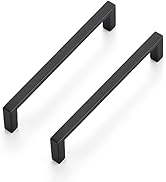 Ravinte 30 Pack Matte Black Cabinet Pulls, 5 Inch (128mm) Hole Center Slim Kitchen Handles, Squar...