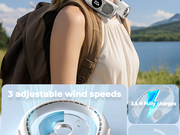 Rechargeable 360°Personal Fan Neck Cooler