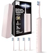 Marlincare Electric Toothbrush for Adults, Rechargeable Sonic Travel Toothbrush Teens with 4 Brus...