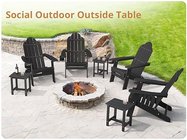 outdoor side table for fire pit