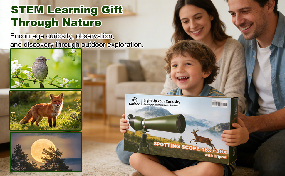 Kids Spotting Scope for Bird Watching, 18–36X Bird Watching Scope for Kids with Tripod
