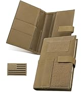 Tactical Book Cover for 5.5" x 8" Military Log Book, Green Book Protective Holder, Detachable Arm...