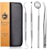 Dental Tools Set - Professional Stainless Steel Krisp Beauty 4 Pc Dental Pick Tartar Remover Plaq...