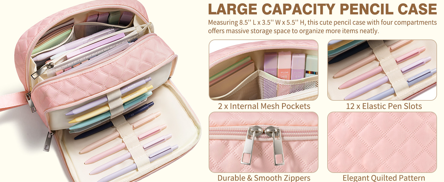 cute pencil case with supplies
