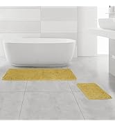 Yeaban Bathroom Rugs Sets 2 Piece – Thick Chenille Bath Mats | Washable and Absorbent Bath Rug No...